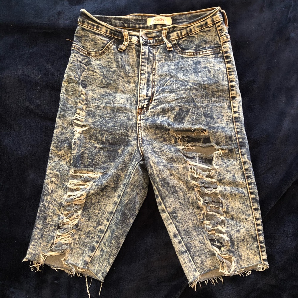 Acid Wash High Waist Cut Offs
